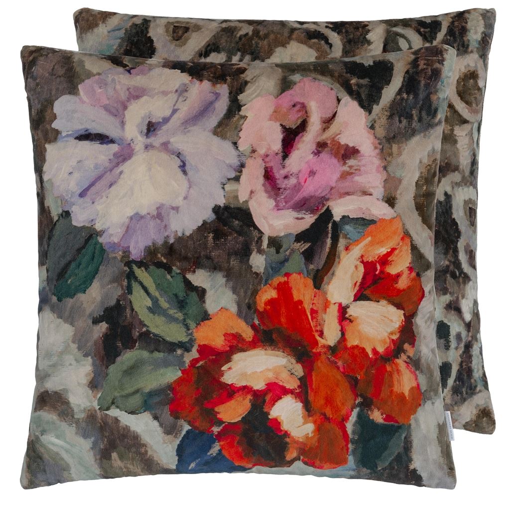 Tapestry Flower Cushion By Designers Guild In Damson Multi